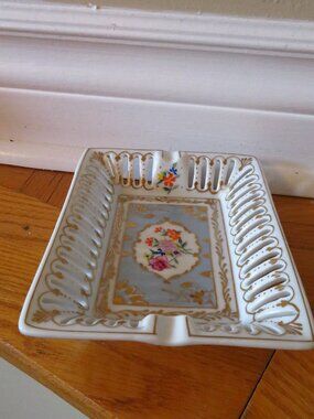 Vintage Ancienne Royale hand painted porcelain tray form Italy